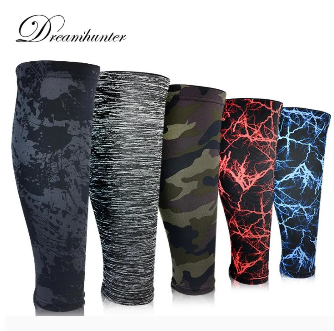 1 paire imprimé Camouflage mollet manches Fitness protège-tibia Compression basket-ball Football chaussettes course jambe orthèse protecteur 3644611