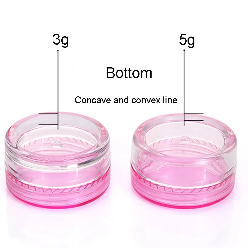 Wax Container Food Grade Plastic Box 3g/5g Round Bottom Cream Box Small Sample Bottle Cosmetic Packaging Boxes Bottles TH0035