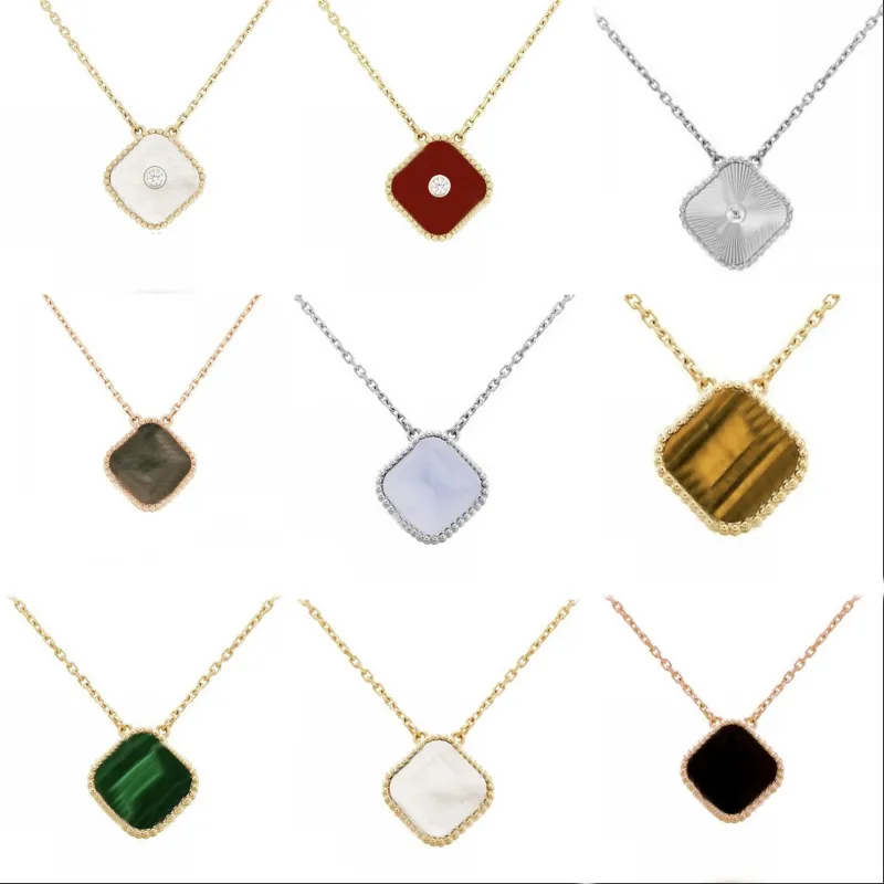 Luxuriöse Diamant-Klee-Halsketten, Designer-Schmuck, Anhänger-Halskette, hochwertige plattierte 18-Karat-Goldkette, Designer-Halskette, Damenschmuck, zb114