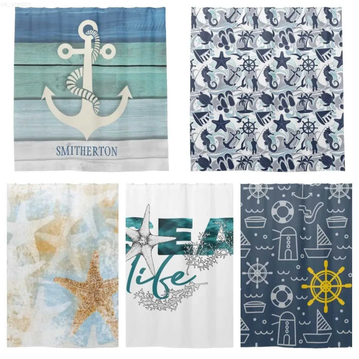 Shower Curtains Distressed wooden anchor retro marine life nautical theme shower curtain bathroom curtain with hook bathroom curtain l220cm