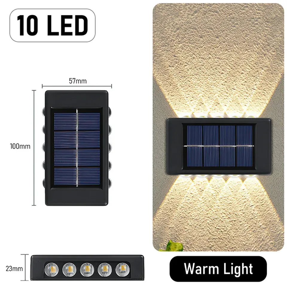 Solar Light Waterproof Led Lights Outdoor Sunlight Lamps for Garden Street Landscape Balcony Decor Wall Lamp