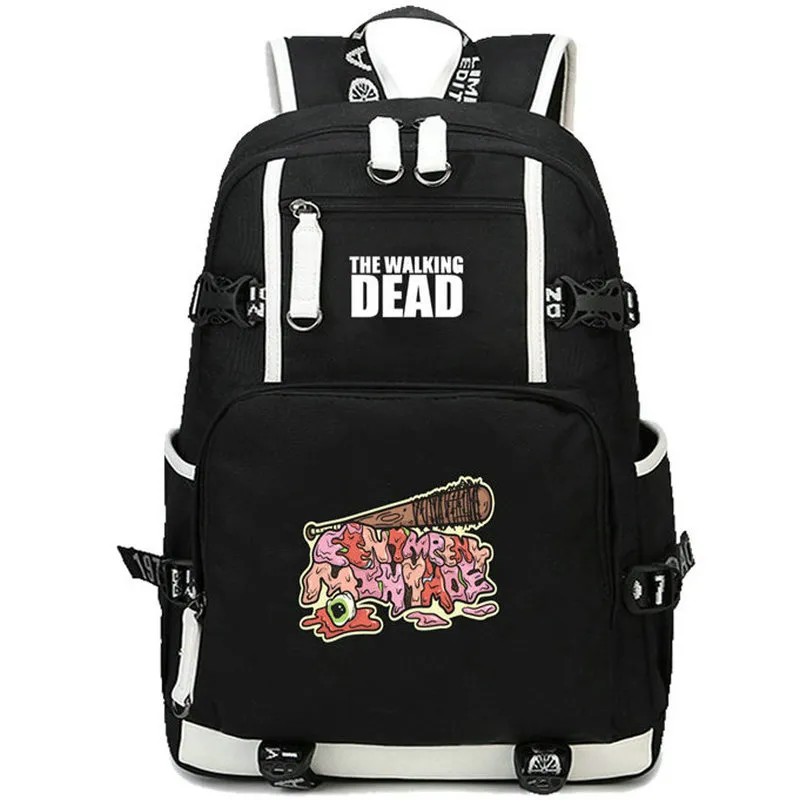 حقيبة ظهر Negan Smith The Walking Dead Daypack Jeffrey Dean Morgan School Bag Teleplay Print Rucksack Disual Schoolbag Computer Day Pack