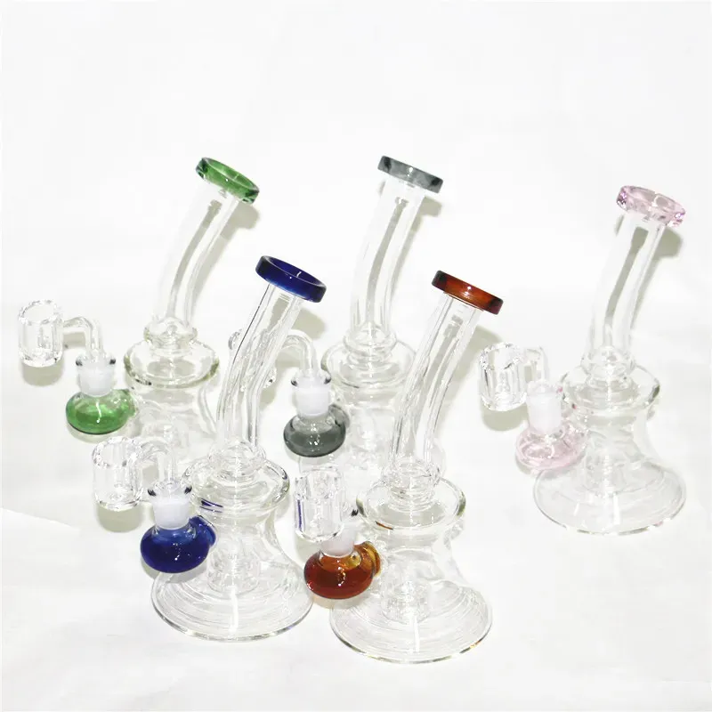 hookahs 7.4" glass bong beaker bongs pipe oil rigs water pipes bubbler car caps dabber tools