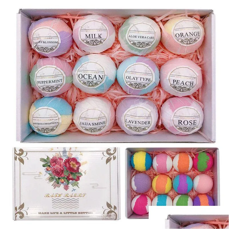 Autres fournitures de toilette de bain Bombes de bain Coffret cadeau Kit de bombe de spa végétalien naturel avec différentes huiles essentielles biologiques Idée d'anniversaire pour il Dhgvm