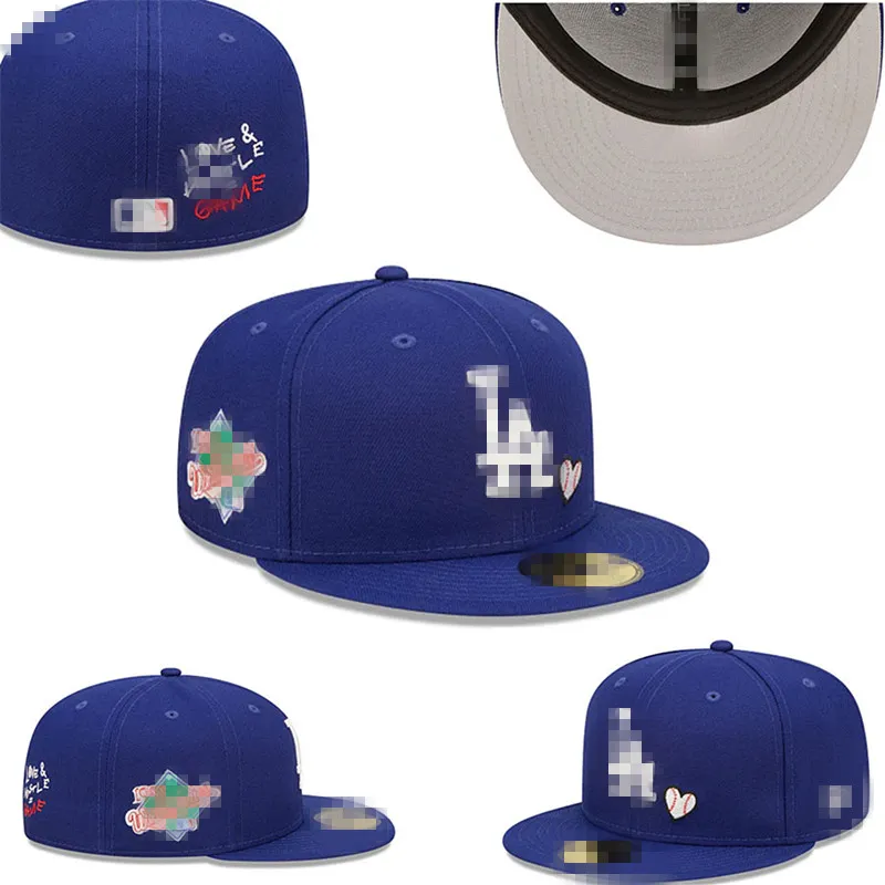 Chapéus de beisebol masculino clássico azul real cor vermelha angeles "hip hop esporte completo fechado remendado bonés chapeau ponto marrom F-4