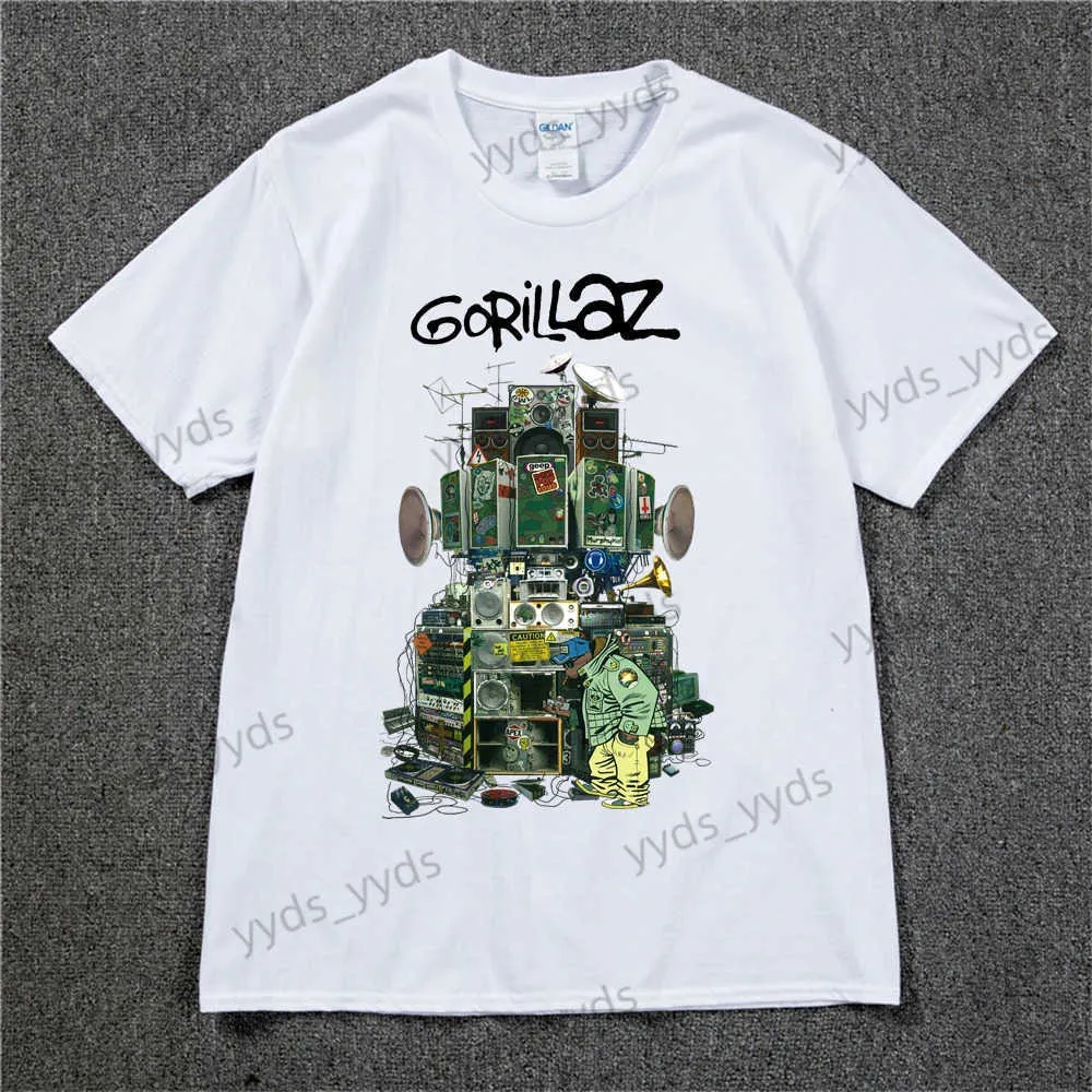 Camisetas masculinas Gorillaz T Shirt UK Rock Band Gorillazs Camiseta Hip-Hop Alternativa Rap Music Camiseta The Now-Now New Album T-shirt Pure Cotton T240124
