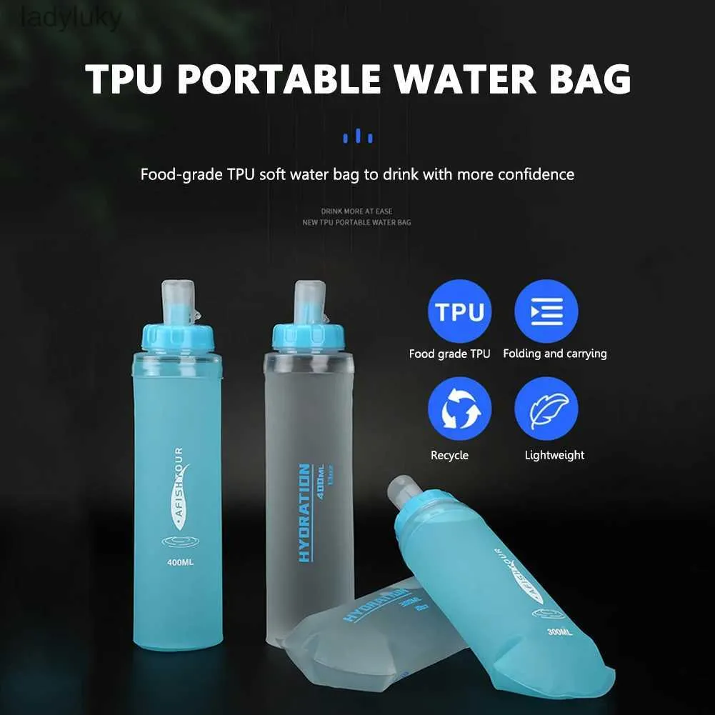 Water Bottles Cages Bottle Folding Soft Flask Sport Bag 300mL 400ml