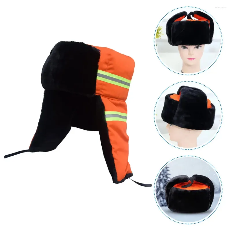 Berets Sanitation Worker Winter Hat Safety Cloth Caps Cleaner Outdoor Practical Head Guard Has Skis