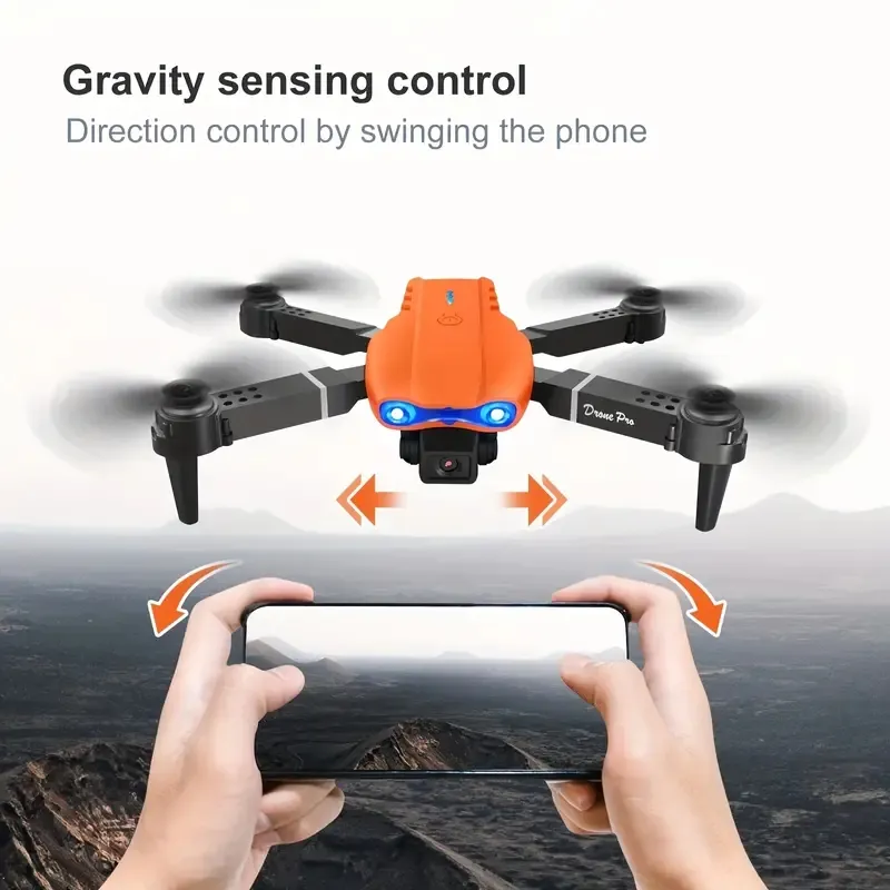 E99 Pro -Drohne mit HD -Dual -Kamera, WiFi FPV HD HD Dual Folding Fernbedienungs -Quadcopter -Höhe, Kopflosenmodus, visuelle Positionierung, automatische Rückkehr Mobile App Control