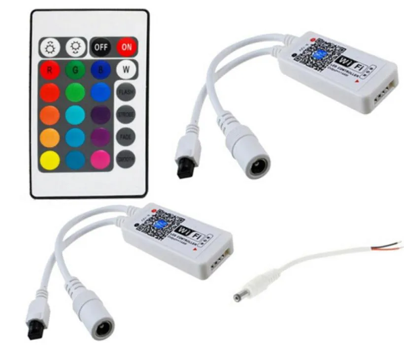 スマートフォンコントロールミニwifi RGB RGBW LEDコントローラー12V 24キーLEDリモートLEDランプストリップ同期タイマー音楽モードDC MALE5832780