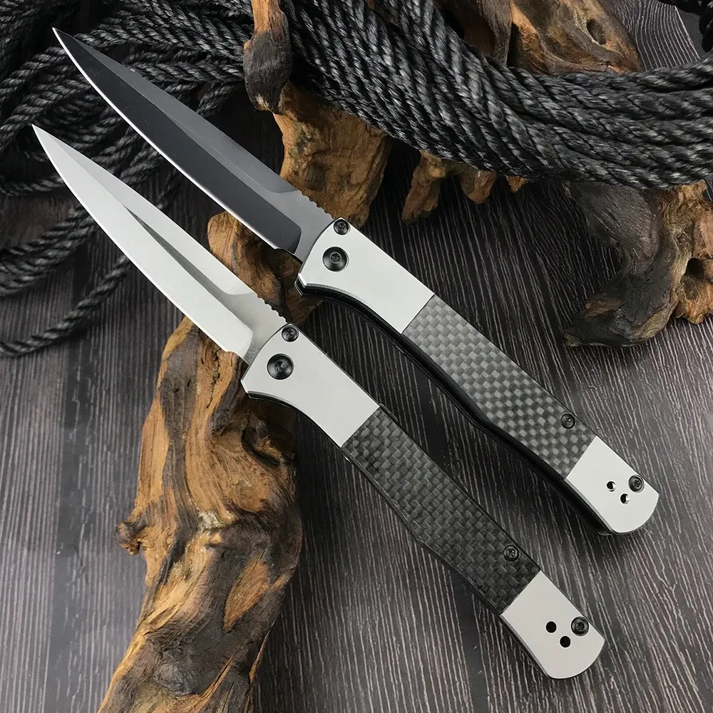 BM 4170BK AUTO Fact Folding Knife 3.95/ S90V Black DLC Spear Point Blade Aluminum Handles with Carbon Fiber Inlays Outdoor Sports Camping Survival Rescue EDC