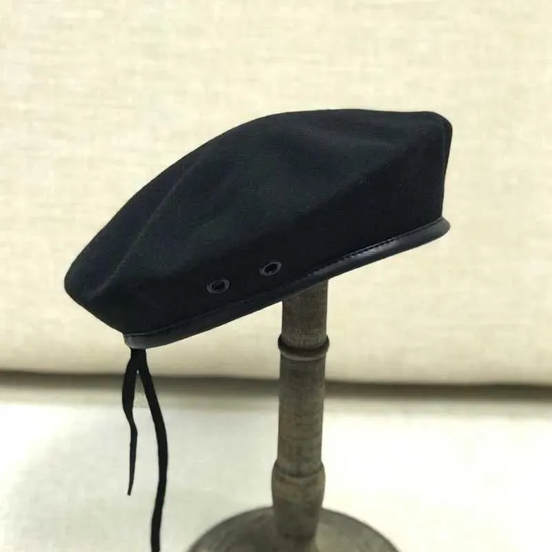 Gorro/bonés de caveira tamanho grande boina de lã masculina chapéu octógono chapéu de artista francês boné de pintor de feltro gorro de lã soldado 54-56cm 56-58cm 58-60cm 60-62cm 240125