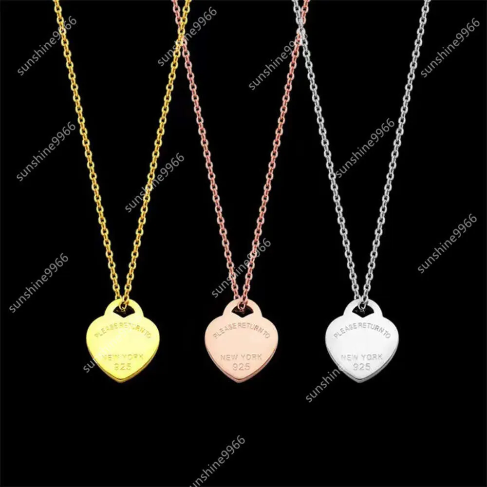 designer necklace tiff necklace gold necklace heart necklace luxury jewelry designer necklace Rose Gold Valentine Day gift jewelry withbox fast