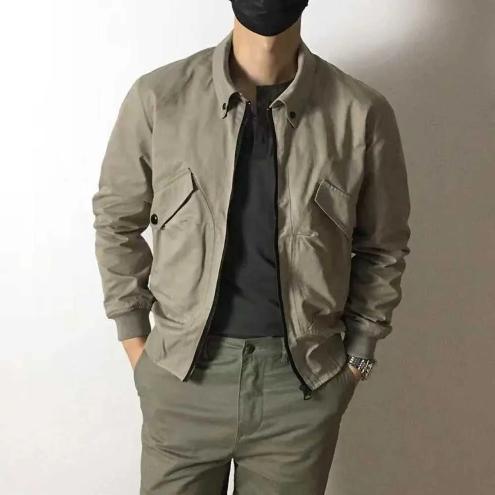 Herrjackor Bomberjacka Men Autumn Casual Pilot Jackets Korean Fashion Streetwear Militärstil Lättrockar med fickor J240125