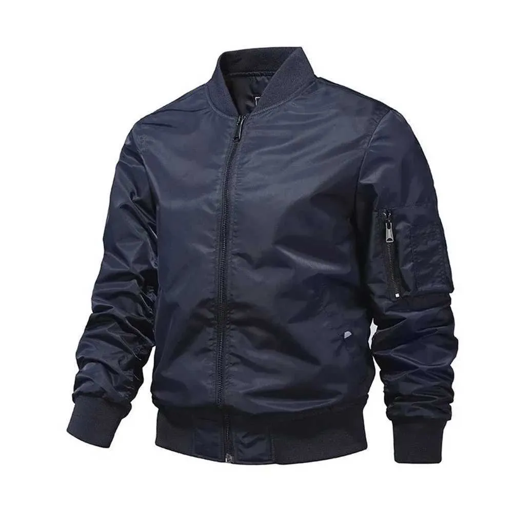 Herenjassen Militaire jassen voor heren Monochromatisch bomberjack Bovenkleding Pilotenhonkbaljassen Outdoorkleding Lente en herfst J240125