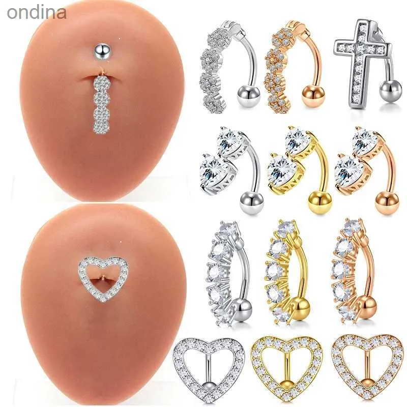 Anillos de botón de campana para ombligo, Piercing de ombligo de moda para mujer, Piercings de ombligo de cristal de acero inoxidable, accesorios de flores colgantes, anillos de ombligo para mujer punk YQ240125