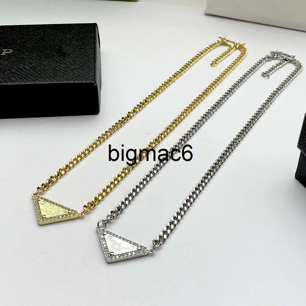 P Designer jewelry Triangle Diamond Necklace Male and female couple proda necklace necklaces Hip Hop street fashion necklace Holiday gift