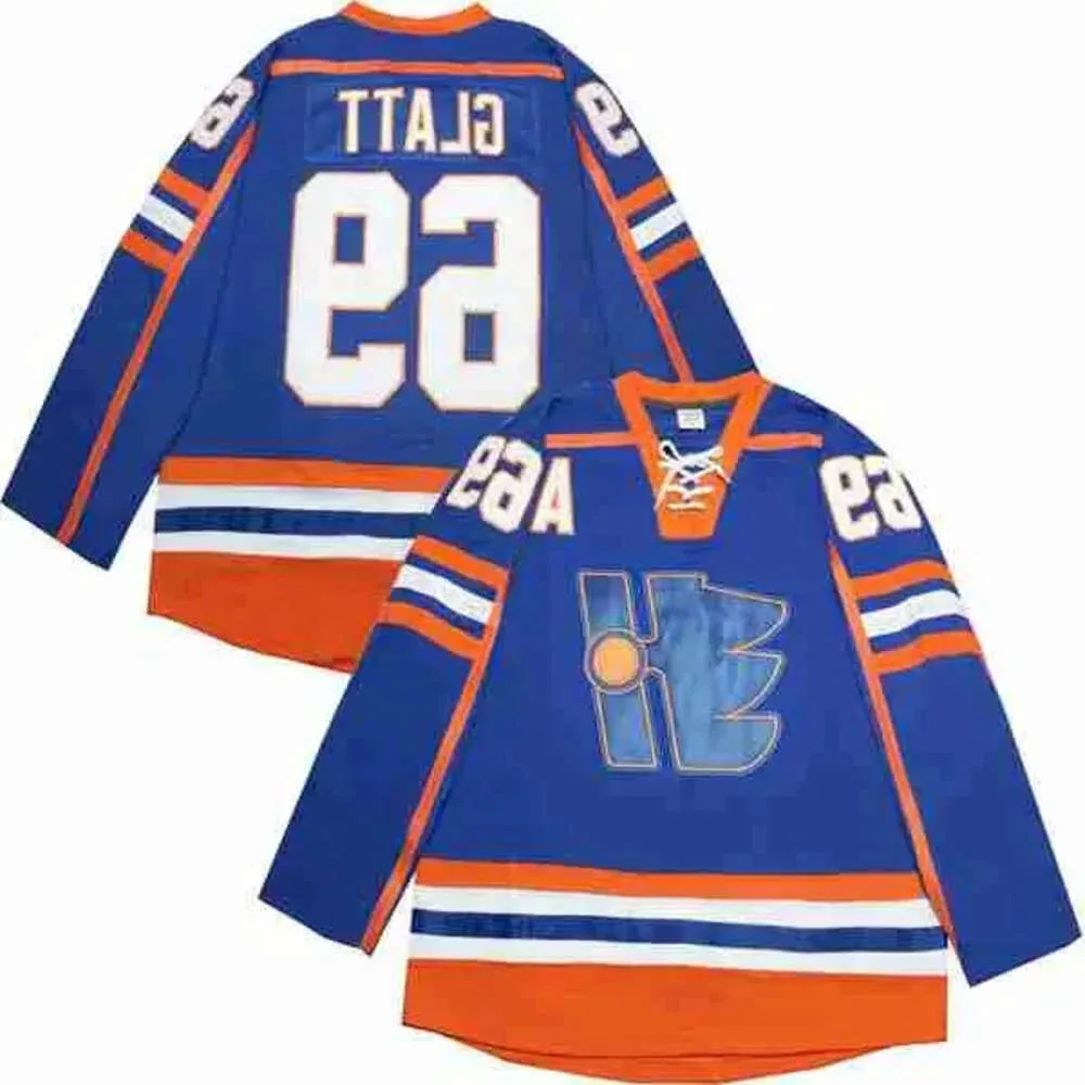 1909-1999 Хоккейные майки в стиле ретро CCM с вышивкой 69 Thug Glatt для мужчин, размер темно-синего цвета 75