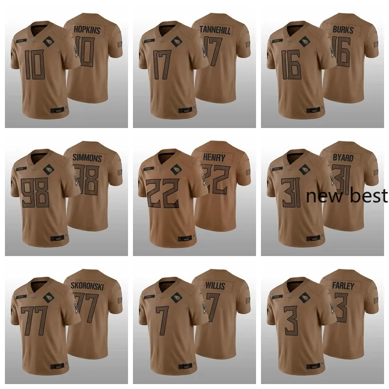 10 DeAndre Hopkins 22 Derrick Hennry Tennessee''titans''mens Women Youth Burks Simmons Tannehill 2023 Salute to Service Limited Football Jersey Byard Willis
