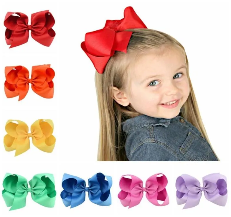 Accessoires pour cheveux 6 pouces bébé fille enfants cheveux arc boutique ruban gros-grain pince à cheveux grand nœud papillon Pinwheel épingles à cheveux9657522