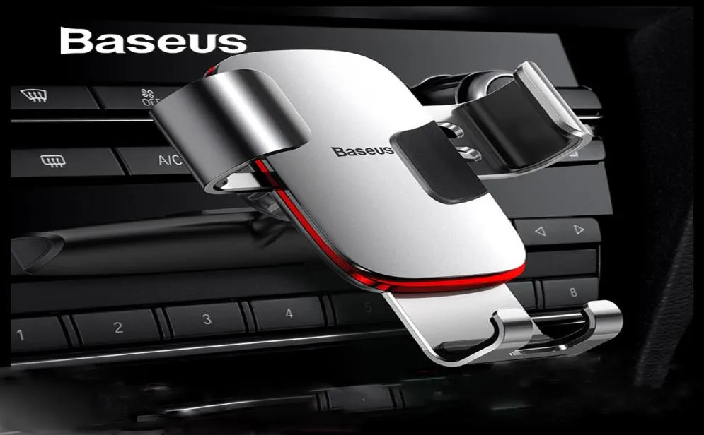 CAR CD 슬롯 에어 벤트 마운트 폰 홀더를위한 Baseus Gravity Car Phone Holder iPhone X Samsung Metal 휴대 전화 홀더 1552911 용.