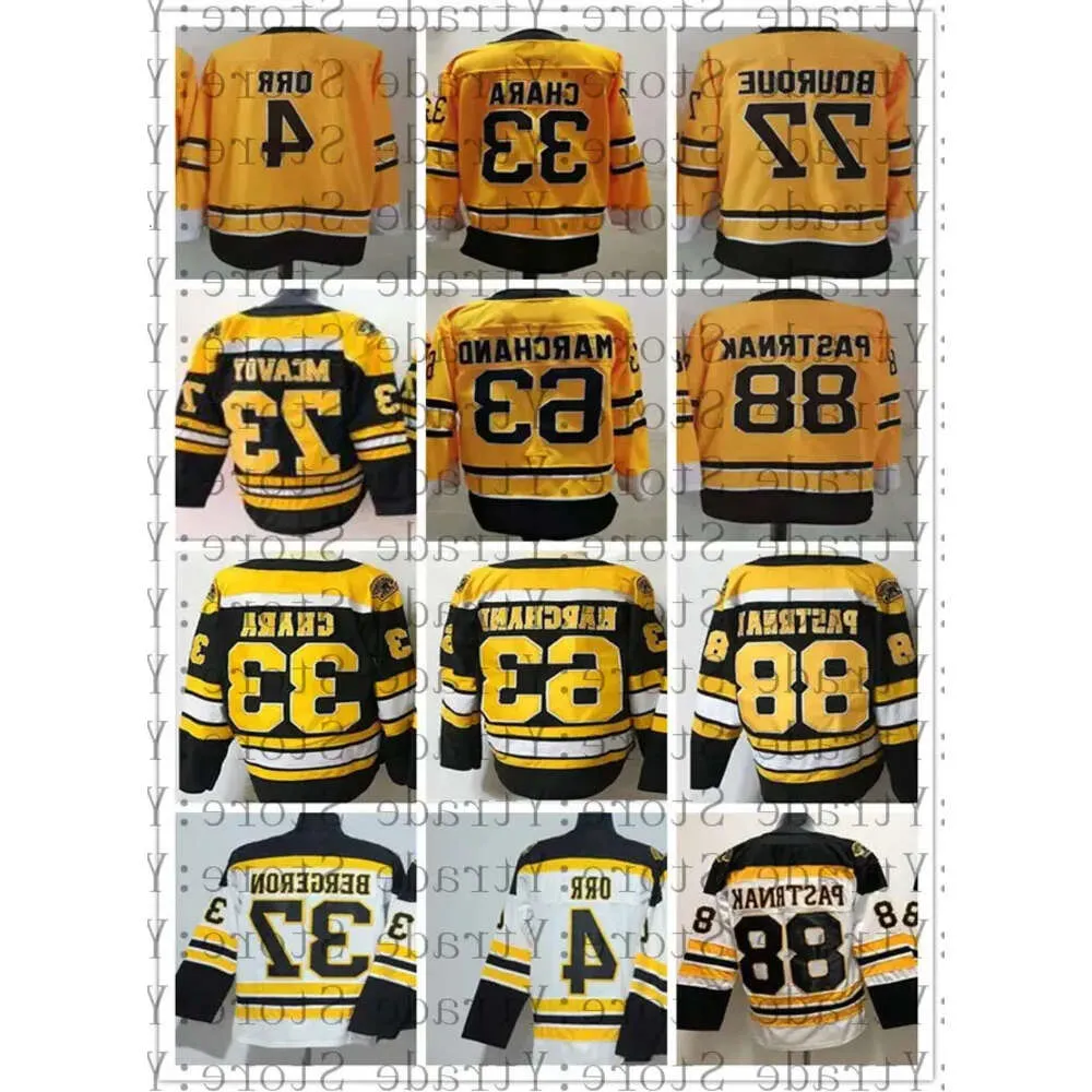 رجل RETRO PATRICE BERGERON JERSEY BRAD MARCHAND DAVID PASTRNAK ZDENO Chara Charlie McAvoy Tuukka Rask Bobby Orr Hockey Black White S 92