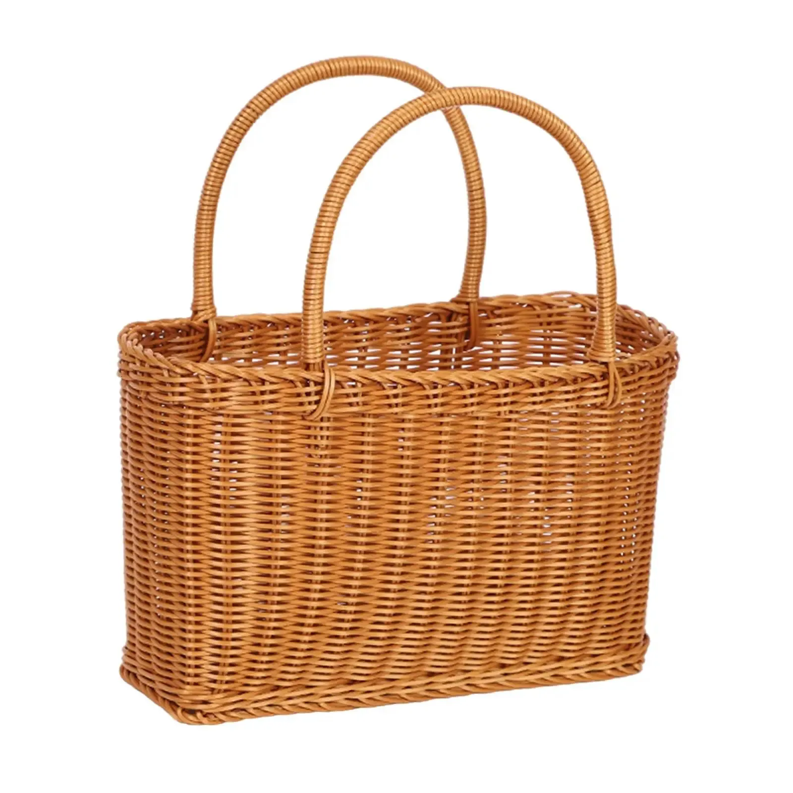 Handmade Storage Baskets Picnic Basket Imitation Rattan Household Decoration