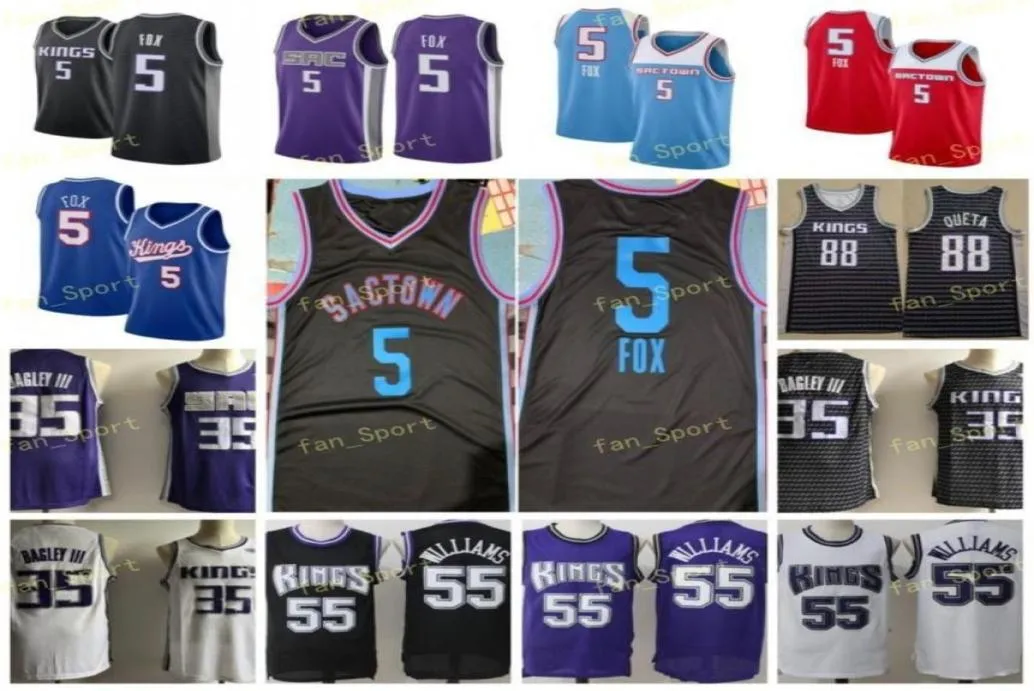 City Earned Edition Deaaron 5 Fox Basketball Jerseys 88 Queta Marvin 35 Bagley III Chris 4 Webber Jason 55 Williams Men syade S1900701