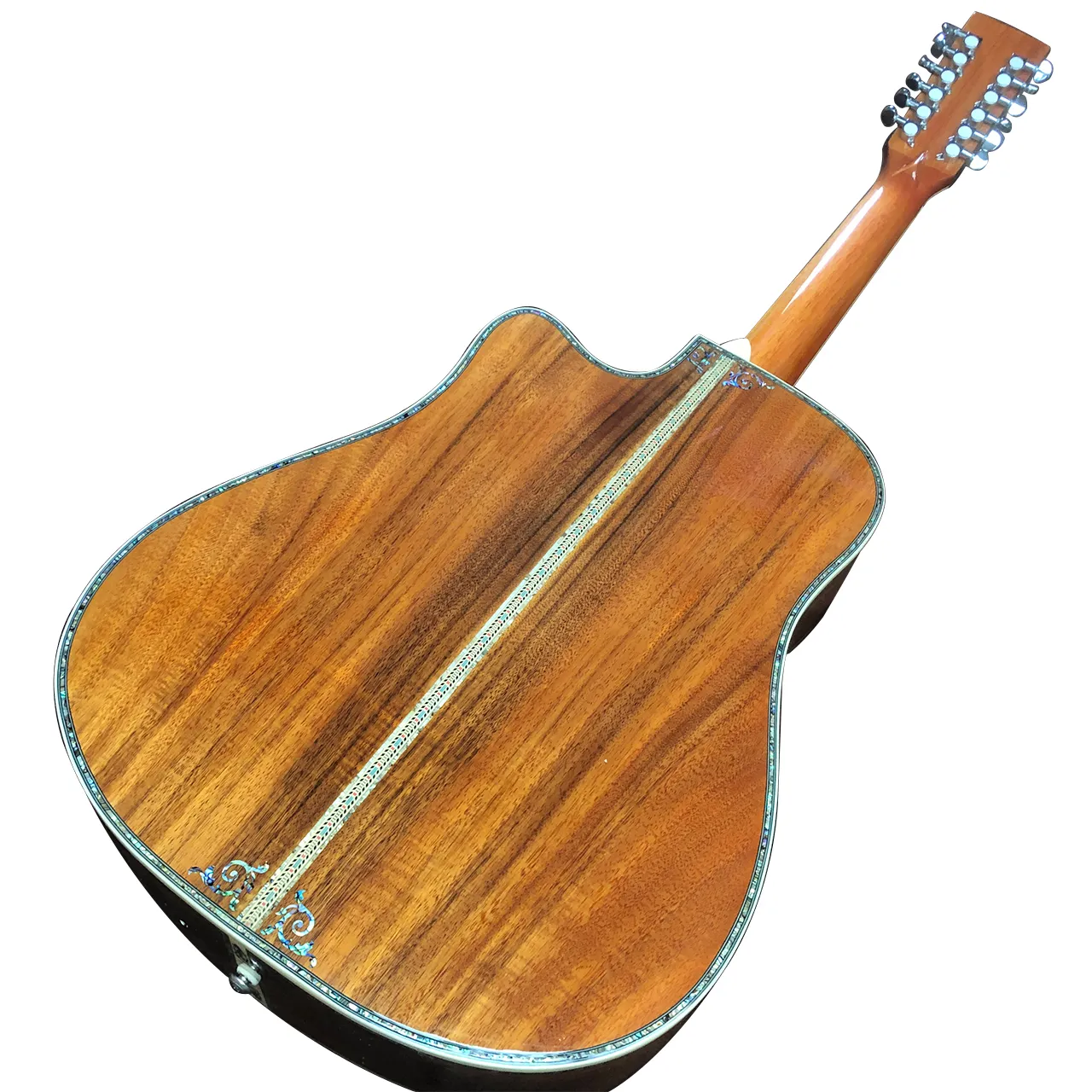 41 tum koa trä full massivt trä svart finger full abalon akustisk trä gitarr