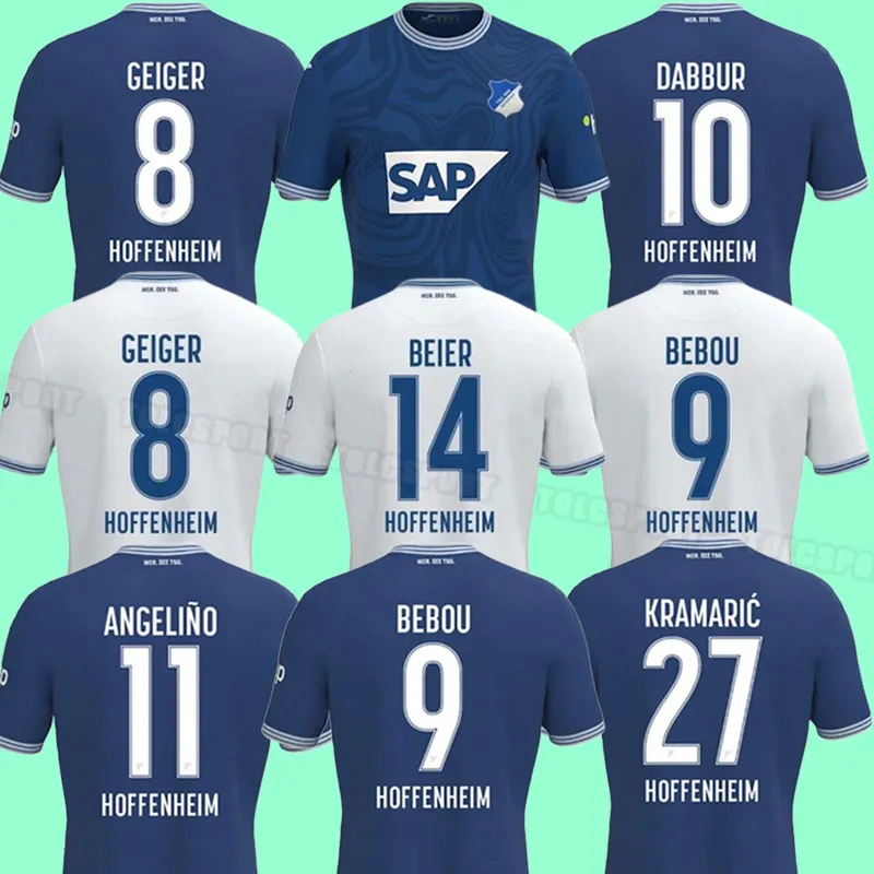 TSG 1899 Hoffenheim 23 24 soccer jerseys home GRILLITSCH 11 DABBUR 10 BEBOU 9 RAUM 17 BAUMGARTNER 14 2023 2024 JERSEY FOOTBALL SHIRTS SET