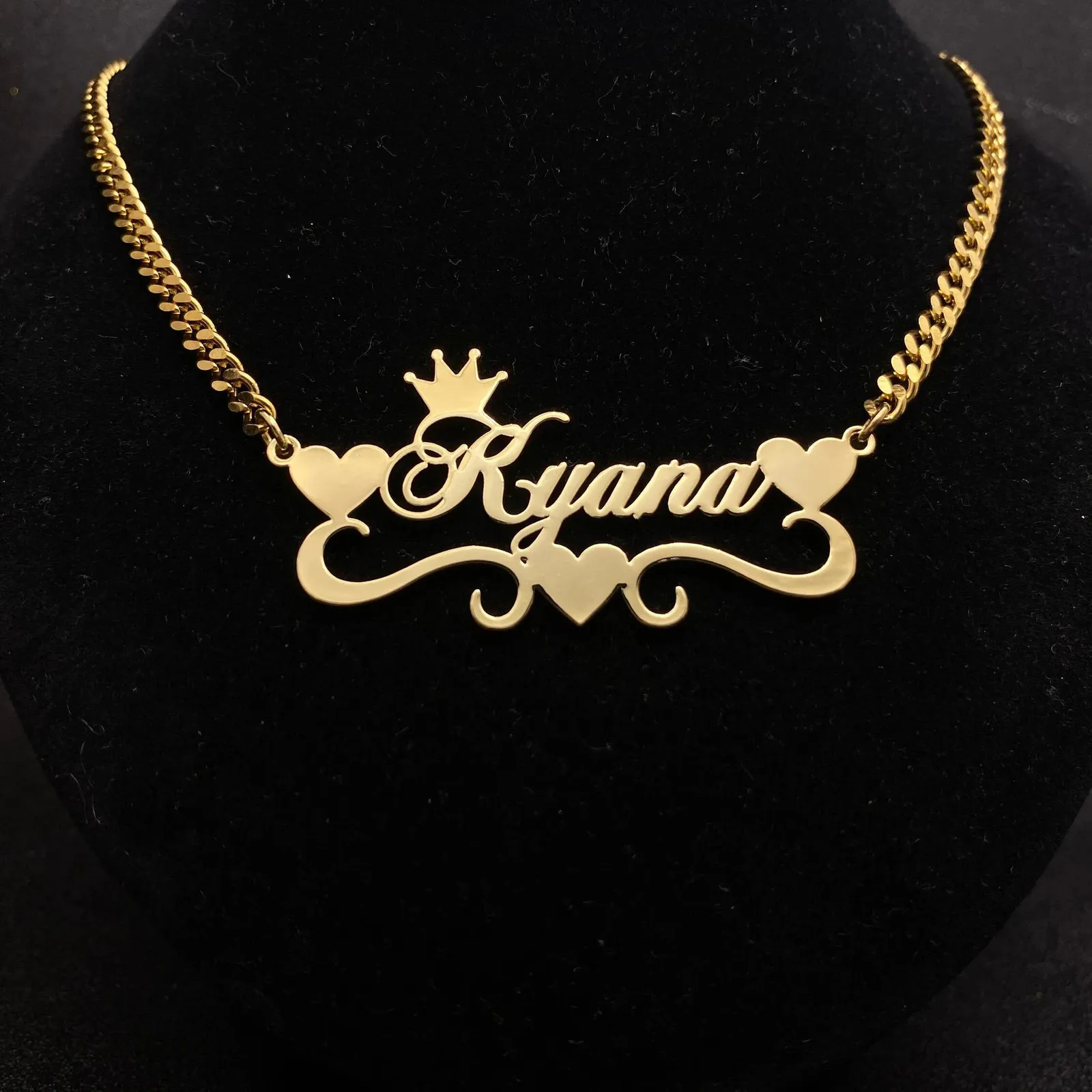 Aangepaste naam ketting roestvrij staal Cubaanse ketting goud gepersonaliseerde naamplaatje ketting choker ketting hanger sieraden voor vrouwen mannen 240125