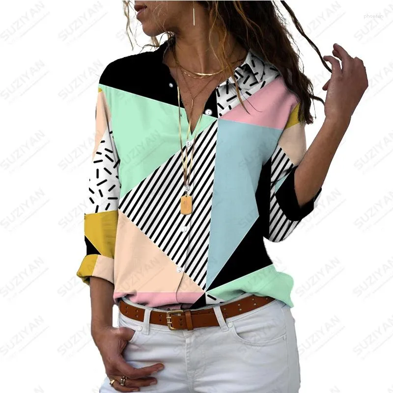 Women's Blouses Summer Shirts Ethnic Elements Plaid Mosaic 3d Print Classic Fashion Loose