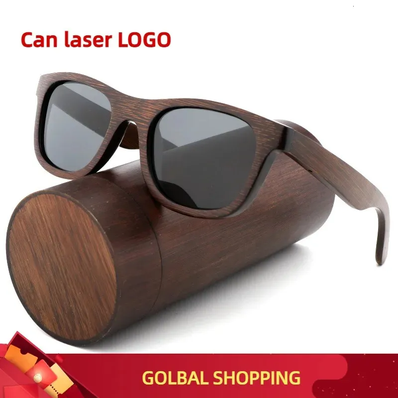 Handmade luxury Sunglasses Men Polarized Zebra Vintage Bamboo Wood Women Sunglasses High Quality With Glasses Case Box 240125