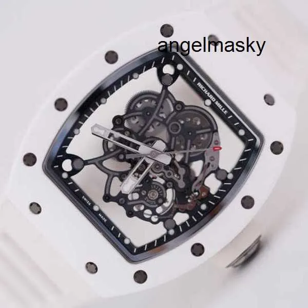 Zegarek designerski zegarek RM RMWATCH DRISTWATCH RM055 Biała obudowa ceramiczna Pełna pusta manualna manual szwajcarski luksusowy luksus