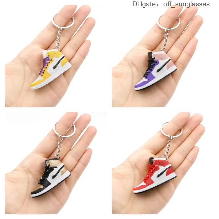 Keychains Lanyards Creative Mini Pvc Sneakers For Men Women Gym Sports Shoes Keychain Handbag Chain Basketball Shoe Key Ho Dhrkp 785I