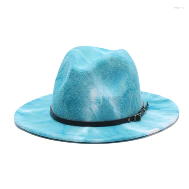 Baretten Wol Jazz Fedora Hoeden Casual Mannen Vrouwen Lederen Riem Lint Vilten Hoed Panama Trilby Formele Party Cap