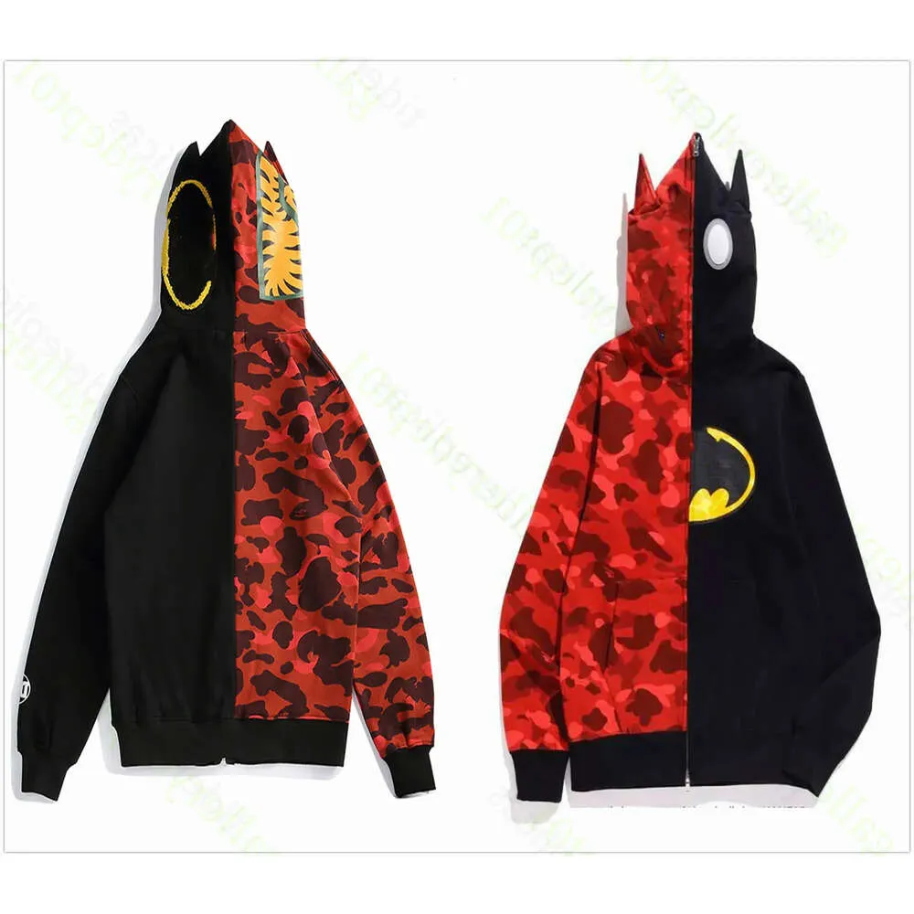 Sweat à capuche pour hommes Sweats à capuche réfléchissants Femmes Sweatshirts Pulls à capuche surdimensionné Couleur Camo Shark Large Full Zip Double Cap Broderie H 279