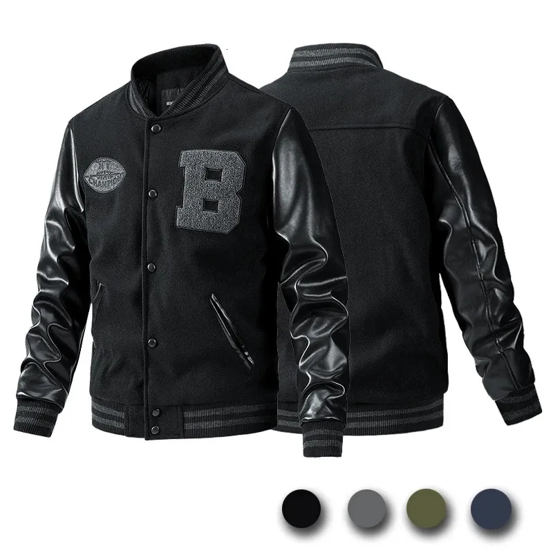 Outono e inverno casaco masculino roupas soltas moda terno de beisebol tendência sênior uniforme escolar ao ar livre motociclista jaqueta de viagem 240125