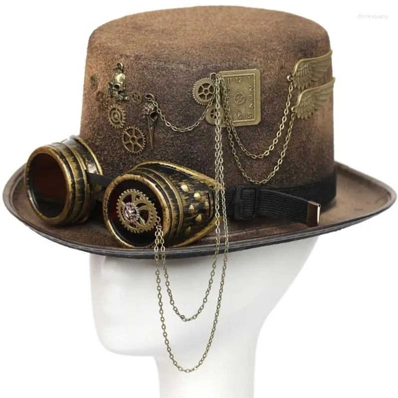 Steampunk Top Hat with Goggles - Gothic Beret, Gay Jazz