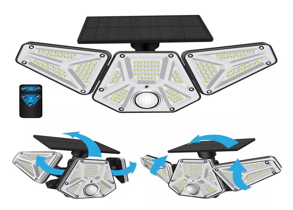 10W solvägglampor 2835 SMD 113LED SOLAR POUNED Outdoor Emergency Security Garden Wall Motion Sensor Light3131478