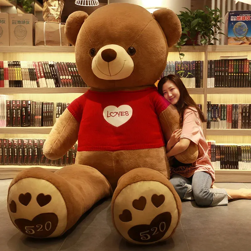 Maglione gigante di alta qualità orso bambola di peluche morbido ripieno animale orsacchiotto peluche bambini e ragazze San Valentino regalo di compleanno di San Valentino 240124