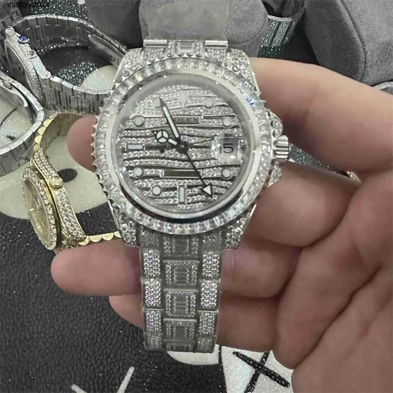 AP Watch Diamond Moissanite Out Out Can Test Motre Be Luxe 904L Steel Relojes zegarki Sapphire Glass Haterproof and Stuphproof CZ MECHANICAL Ruch