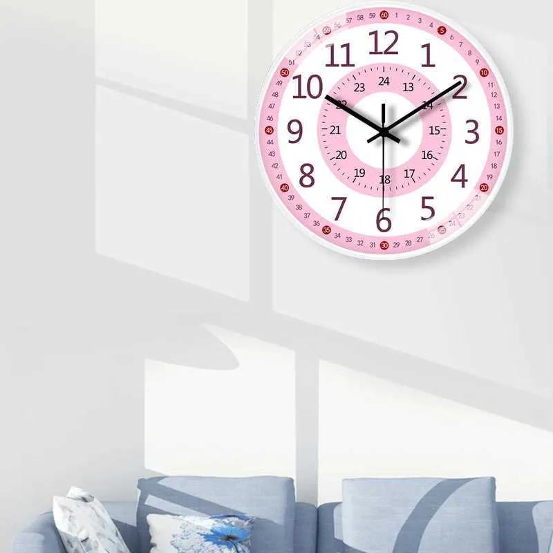 Horloges murales Petite horloge murale silencieuse circulaire horloge murale décoration moderne horloge bruyante chambre horloge peinture murale décoration de la maison