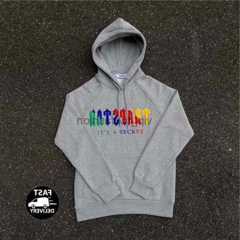 Hoodie Trapstar Full Tracksuit Rainbow Towel Embroidery Decoding Hooded Sportswear Men And Women Sportswear Suit Zipper Trousers Size XL 608