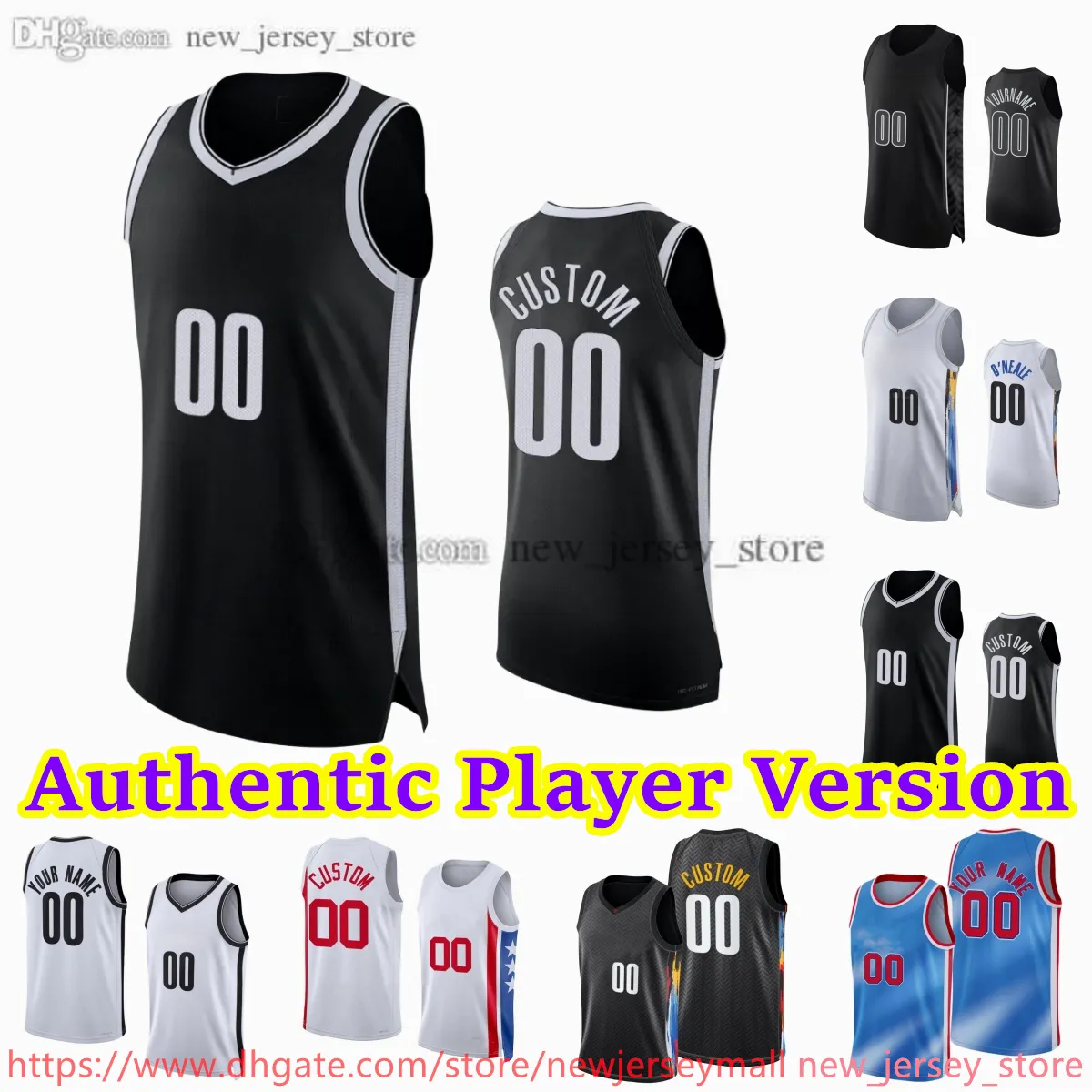 1 Mikal Bridges Jersey Custom Player Version 10 Ben Simmons Basketball Authentic Stitched Jerseys Cam Thomas Day'Ron Sharpe Cameron Johnson Dinwiddie Noah Clowney