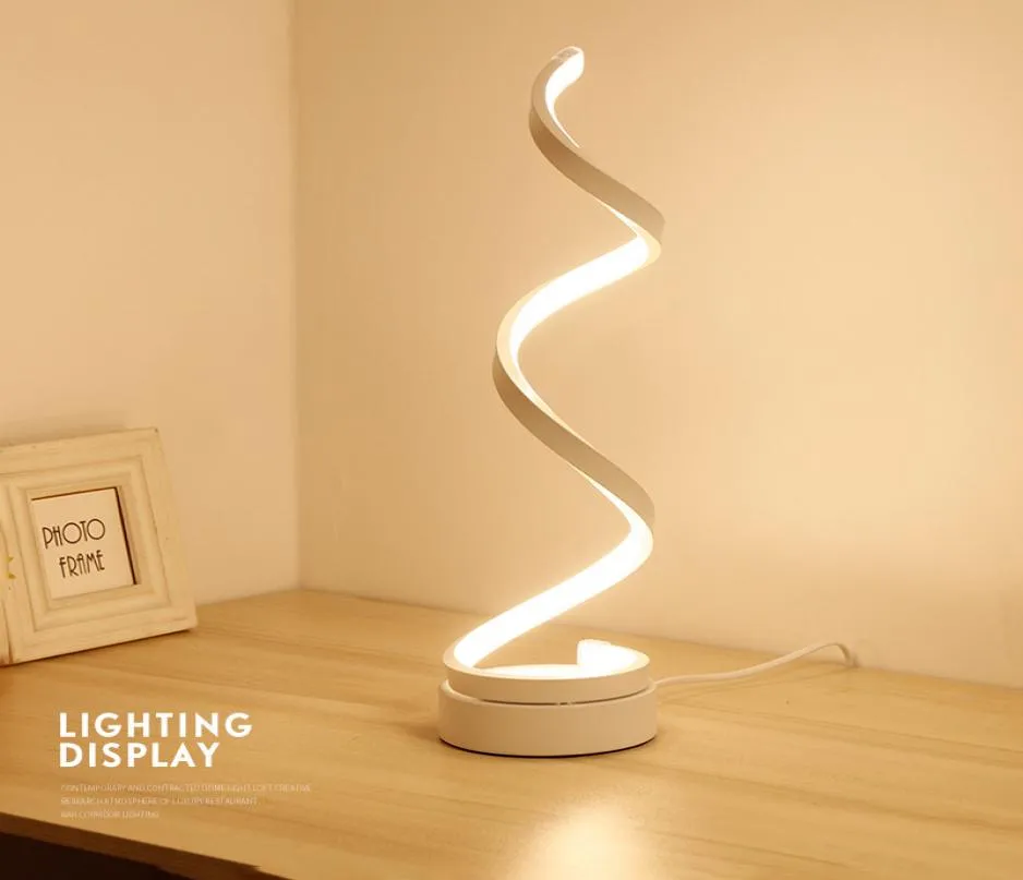 BRELONG spiral LED table lamp curved LED table lamp warm white light smart acrylic material very suitable 101629227190