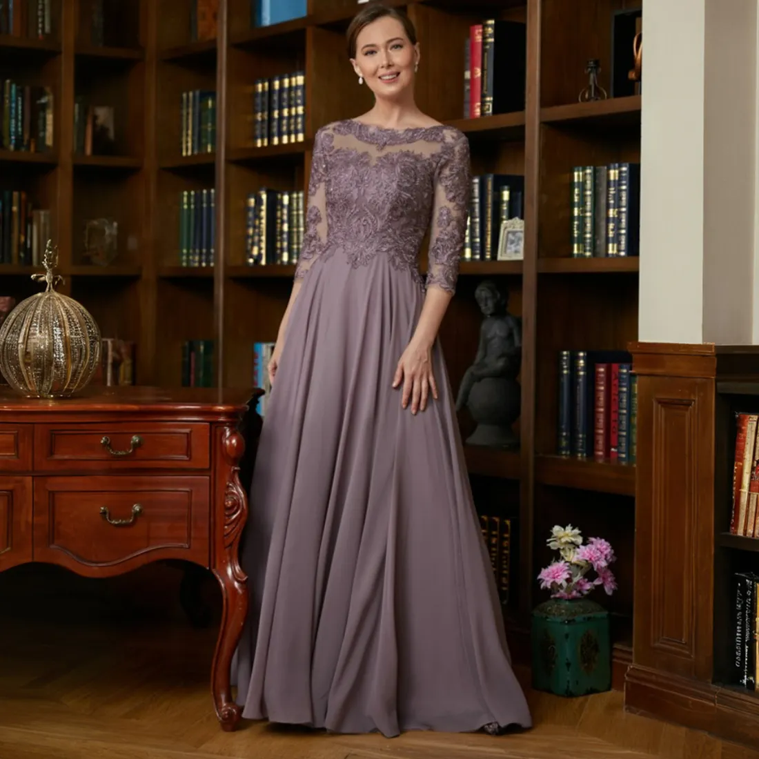 fitted lace wedding dress Berylove Women Off The Shoulder Wedding Guest Dress Purple A Line Chiffon Ruched Mother of The Bride Dress, Purple / US6 main image 0