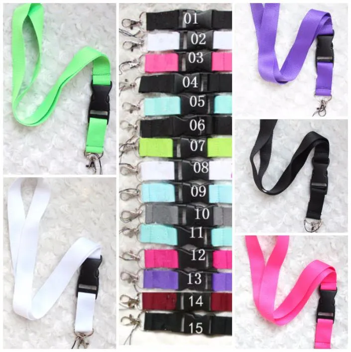 Multicolores porte-clés longes vêtements sangle téléphone portable survie personnalisé lanière porte-clés collier travail carte d'identité cou mode noir F6673147