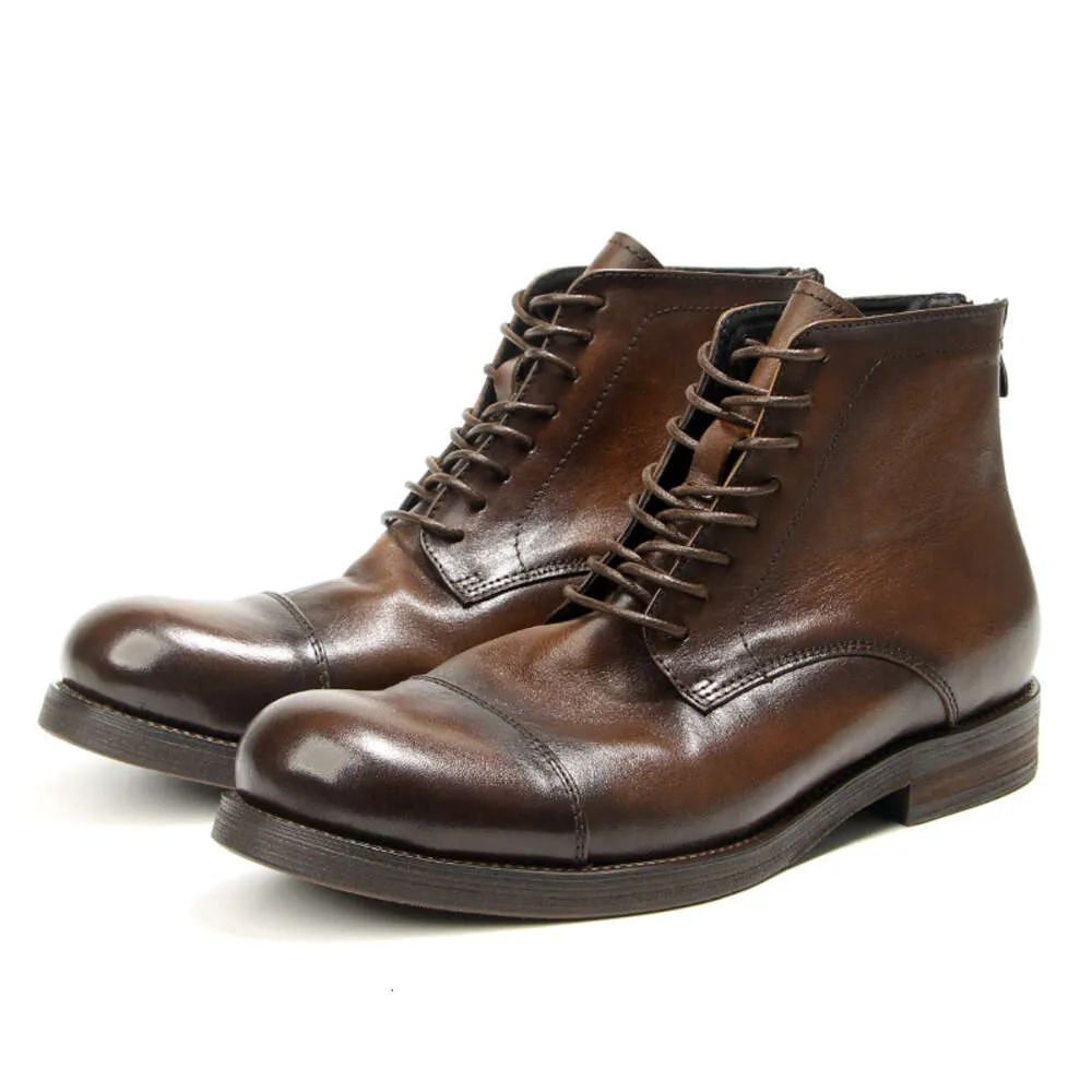 Cuir souple hommes Vintage cheville qualité à la main marque confortable mode Style britannique chaussures d'affaires bottes mâle