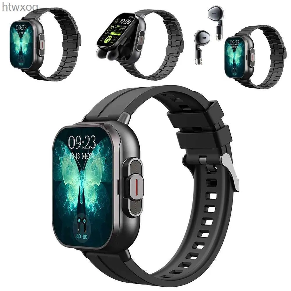 Orologi intelligenti D8 TWS Auricolare Orologio sportivo Auricolare Bluetooth senza fili Chiamata Smartwatch Monitoraggio della salute degli uomini Orologio da polso da donna con auricolare YQ240125